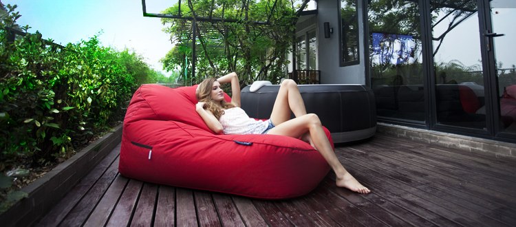 Satellite Twin Lounge bean bag - red - rising sun